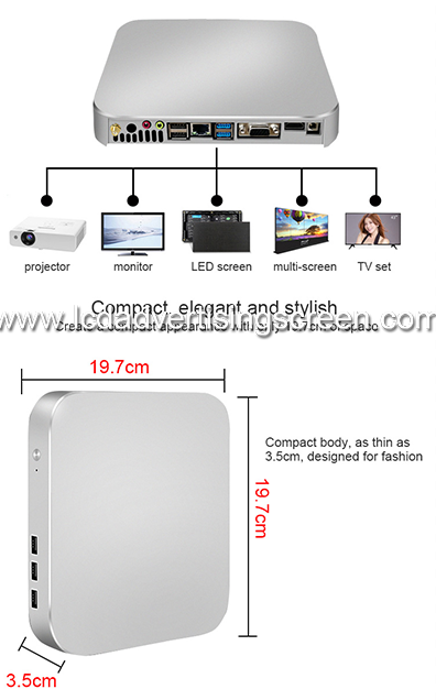 LCD Media Player Box USB to Monitor Metal Case White or Black Android ...
