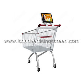 USB / SD Indoor Digital Signage Displays 10.1'' Supermarket Trolley Cart