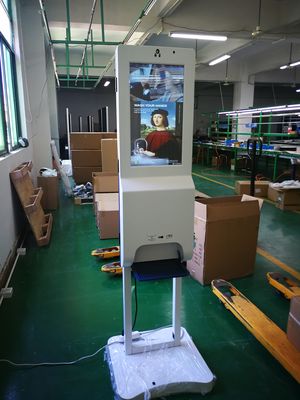 22 Inch Advertising Monitor with Camera IR thermometer 3000ml Hand Clean Gel Dispenser Capacity Count for Restaurant