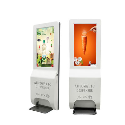 21.5 Inch LCD Floor Standing Advertising Display Signage With Hand Sanitizer Dispenser