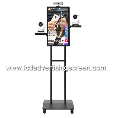 21.5 Inch AIO Ultra Slim Floor Standing Kiosk With Tempered Glass