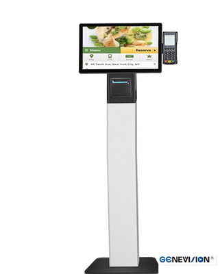 Floor Standing Touch Screen Self Service Payment Kiosk For Restaurants