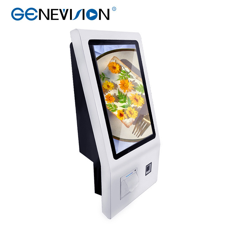 Half Desktop Touch Screen Ordering Kiosk With Scanner Printer POS Position