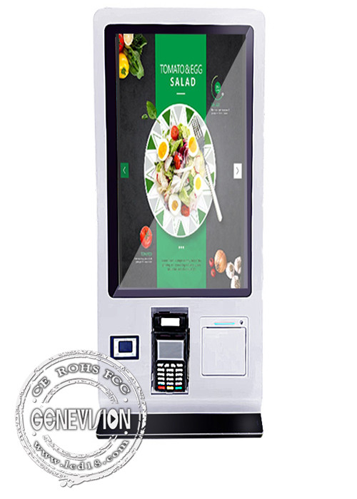 24 Inch Touch Screen Self Ordering Kiosk Desktop With NFC Credit Card Payment