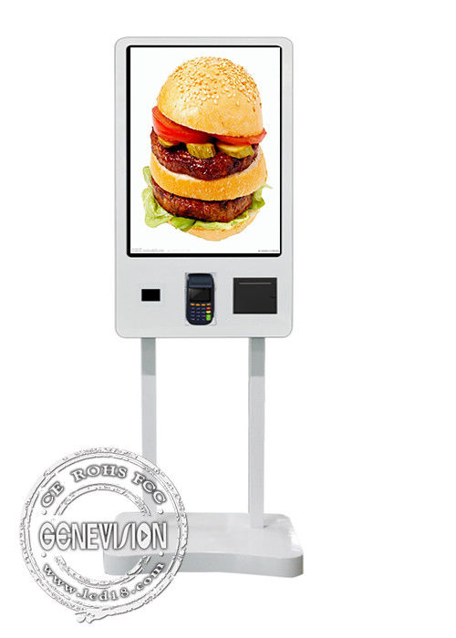 32'' Selfservice Ordering Payment Kiosk With POS Hole QR Scanner