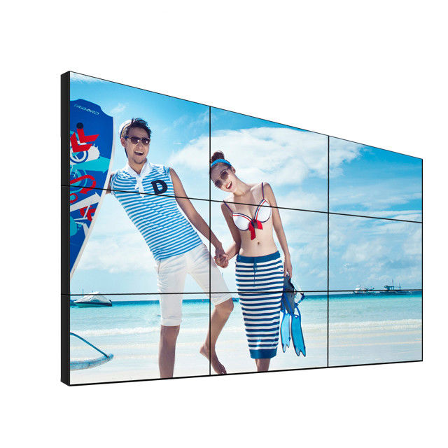 46'' wall mounted 3×3 digital signage lcd video wall 450cd HD with 5.5mm bezel size