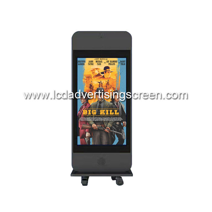 Tv Outdoor Digital Signage With Wheels , Android Advertising Screen