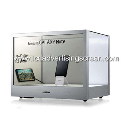 Transparent LCD Glass Showcase Refrigerator White Show Case Display 4K Full HD