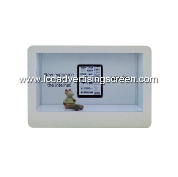 Refrigerator White Show Case Display , Transparent LCD Glass Box