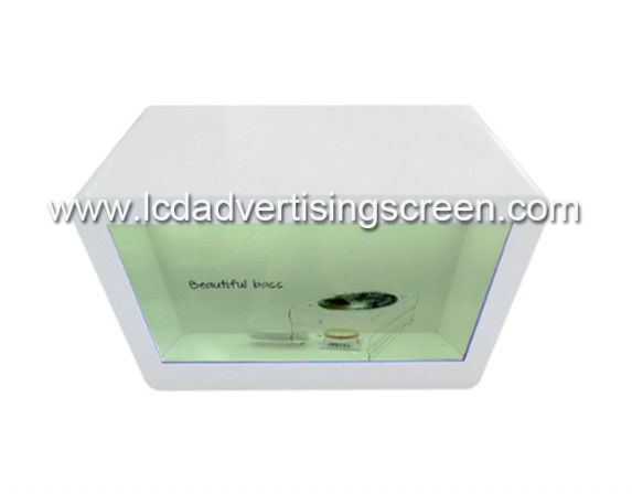Refrigerator White Show Case Display , Transparent LCD Glass Box
