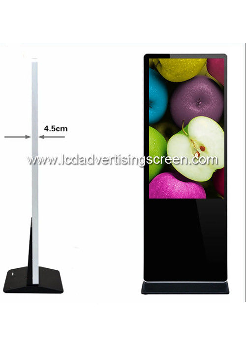 Super Slim Retail Signage Displays Floor Standing Kiosk FCC Certificate