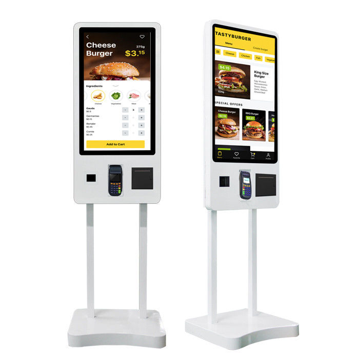 Touch Screen Restaurant Digital Signage For Fast Food Ordering