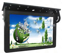 15 Inch LCD Advertising Display / Bus Digital Signage Hang Mounted