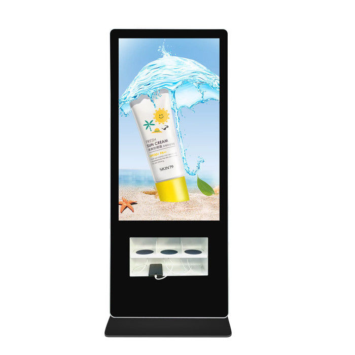 LG 55 Inch Standing LCD Advertising Display With Wire And Wireless Charging Station USB Interface