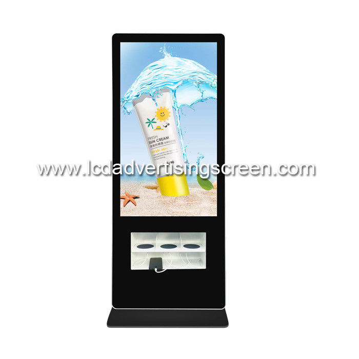 Floor Standing Lcd Advertising Display Cable Phone Charging Wifi Advertising Screen