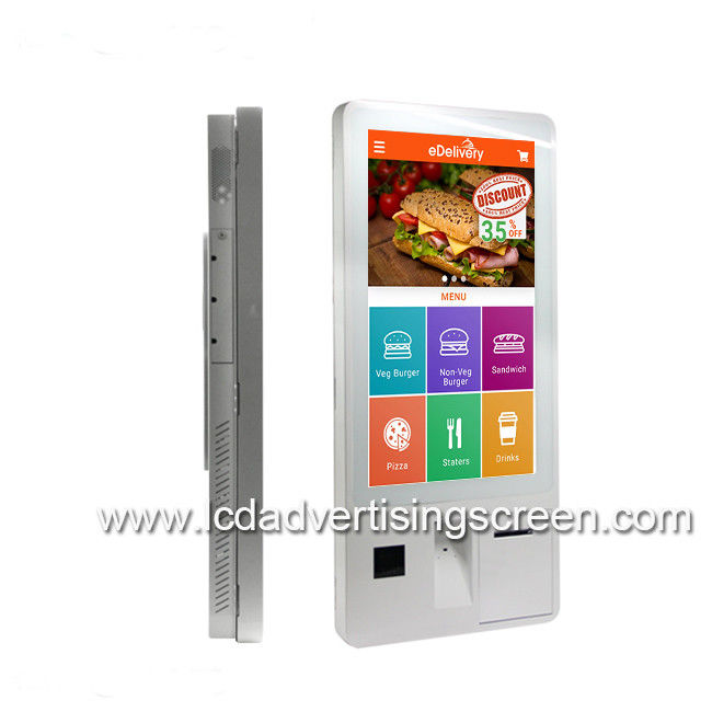 32 Inch Self Ordering Kiosk Wall Mounted With Qr Scanner And Thermal Printer