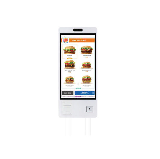 43" Self Ordering Digital Signage Kiosk 500 Nits Brightness With 5MP Camera