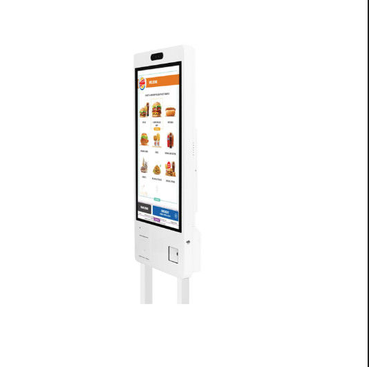 43" Self Ordering Digital Signage Kiosk 500 Nits Brightness With 5MP Camera