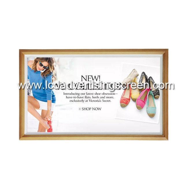 Wooden Frame LCD Advertising Screen Wall Mounted Digital Signage Android System