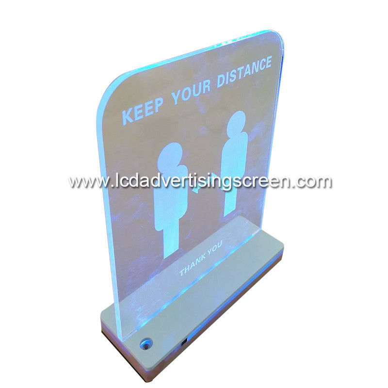 Floor Stand Battery Acrylic Length 20cm Illuminated Led Sign