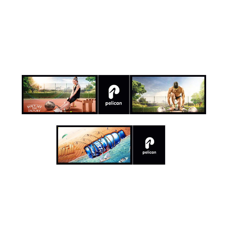 Wall Mount Horizontal Tempered Glass LCD Advertising Screen