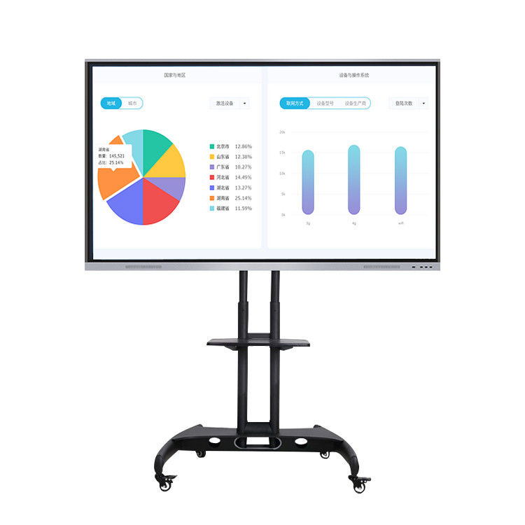 400cd/M2 4K 65" IR Touch Screen Interactive Whiteboard 4K 20 Points Touch Full Metal Black Case Easy To Move