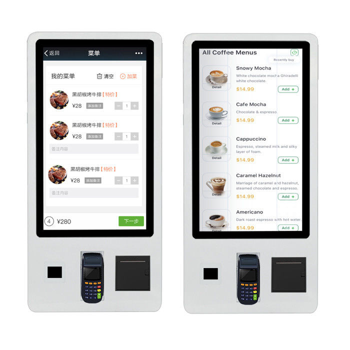 Restaurant digital signage wifi All In One POS Payment Interactive LCD Kiosk