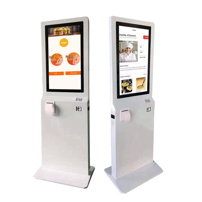 LCD Capacitive Touch Screen Self Payment Kiosk 450cd/M2 With QR Scanner
