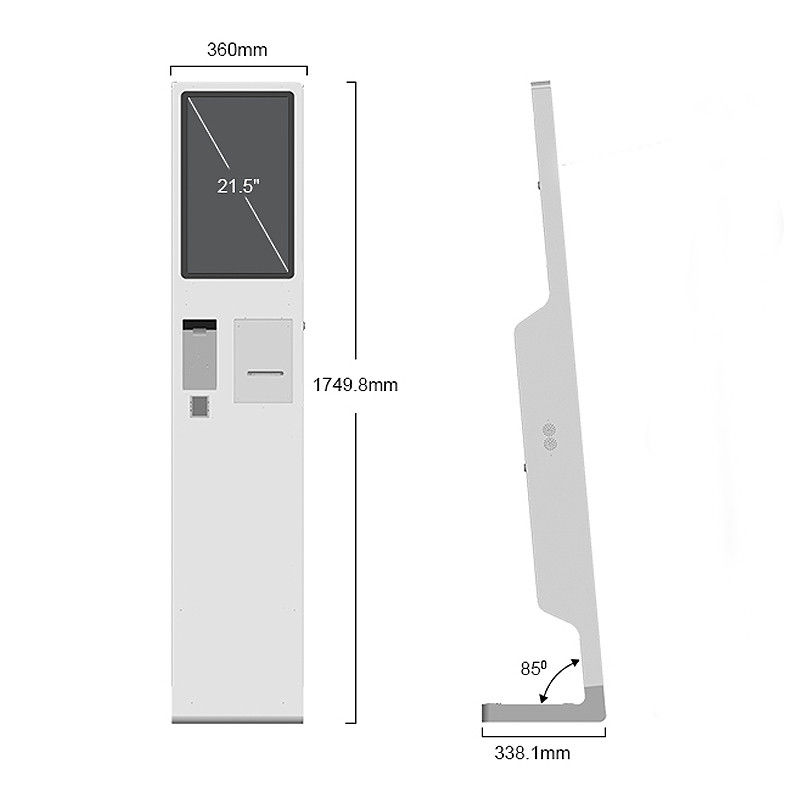 21.5 Inch 400 CD/M2 Brightness Self Service Payment Kiosk With Qr Scanner