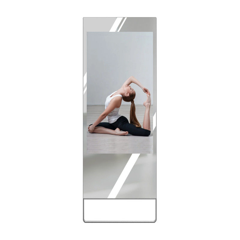 Floor Standing 43inch Vertical Mirror Advertising Screen For Gym