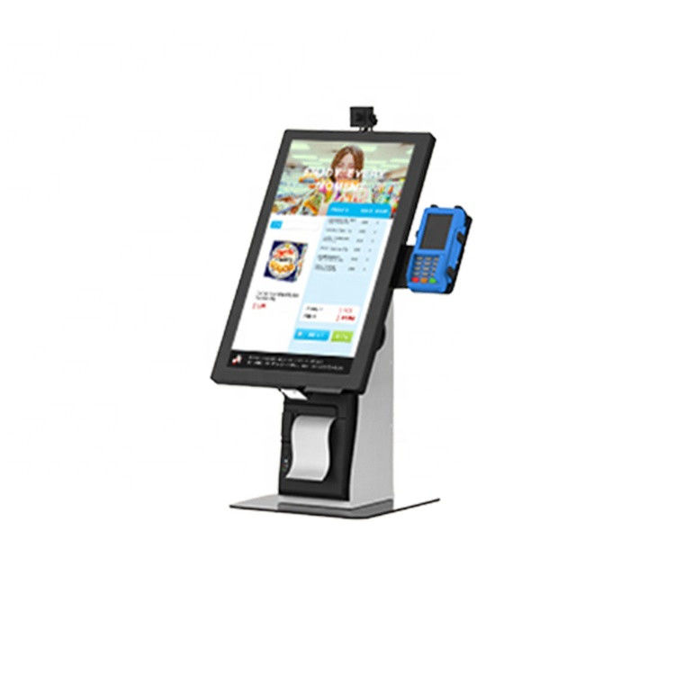 21.5In DeskTop Self Service Payment POS System Kiosk With Post Holder And Printer