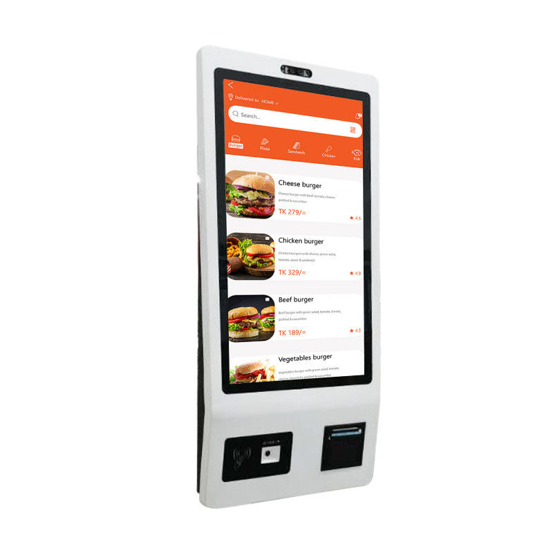 Wall Mounting LCD Screen Kiosk 21.5 Inch Self Service Payment For Restaurant