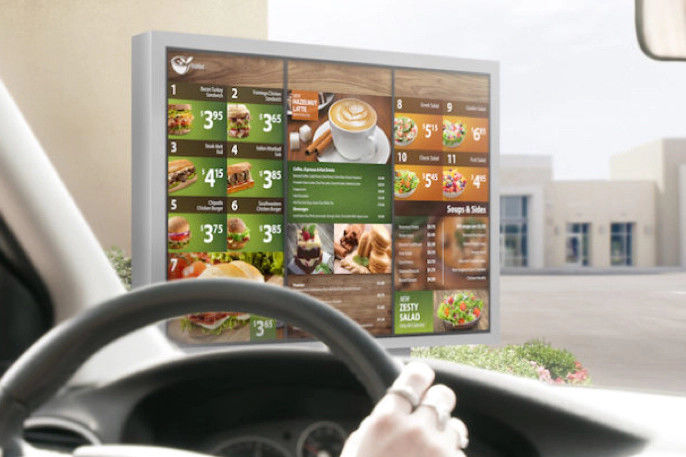 55 Inch Menu Boards Outdoor Lcd Advertising Display FHD 1920x1080