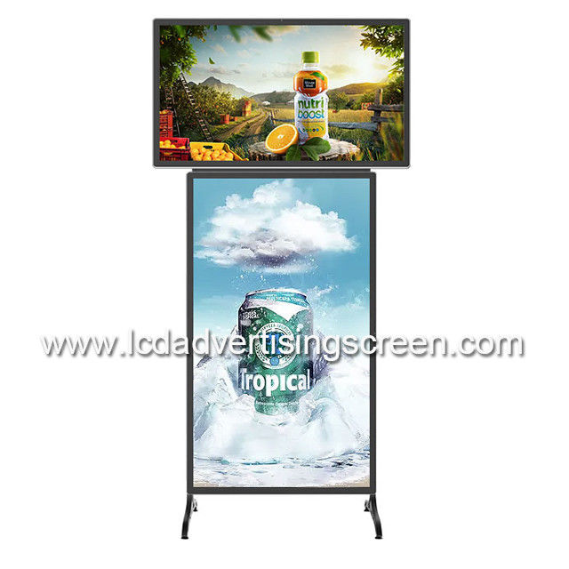 43in T Type Dual Screen Floor Standing Kiosk 1920x1080