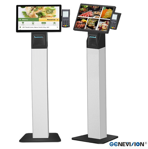 Floor Standing Touch Screen Self Service Payment Kiosk For Restaurants