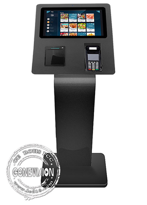 15.6 Inch WiFi Landscape Self Service Kiosk With Printer And Scanner Black Color