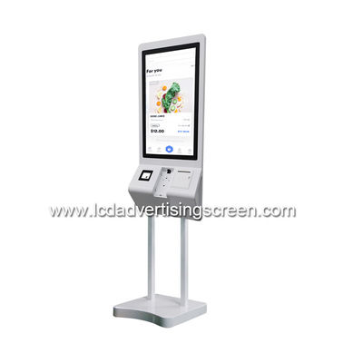 27 Inch Aluminum Frame Self Service Payment Kiosk 350cd/m2 For Restaurant